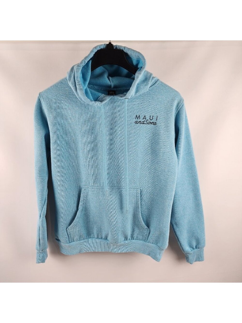 Maui & Sons Mens Blue Medium Hoodie Back and Arm Logo